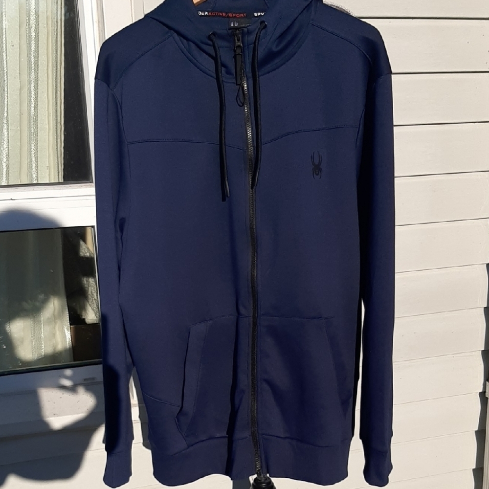NWOT Spyder🕷Men's Navy Zip-Up HOODIE Size XL